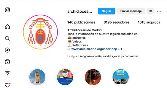 Instagram de la Archidiócesis